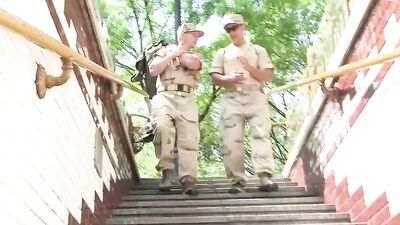 Two army dudes ended up banging a lonely housewife when her hubby was away