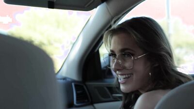 Young stud pussy fucking his sister's hot glasses wearing friend in hotpants