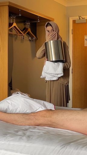 Iconic moment from &quot;Public Dick Flash. I pull out my dick in front of a Muslim maid in hijab&quot;