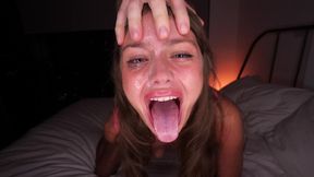 DELETED YOUR THROAT! INTENSE SLUGGISH DEEPTHROAT, FUCK WITH FACE CUM