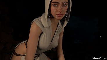 3D Hentai Princess Leia Organa Star Wars HandJob JOI