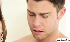 Super hot girlfriend Dani Daniels gets passionate sex after being anxious