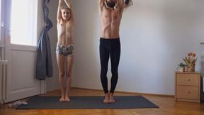 Mutual yoga and masturbation session - HOT