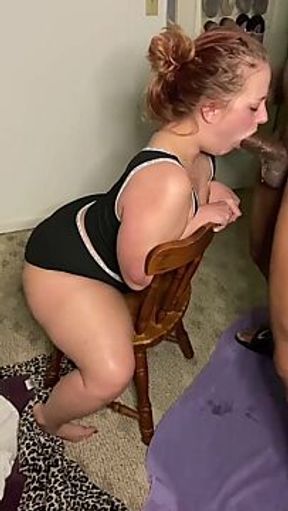 Big girl Ambien takes BBC down her throat and all over her face