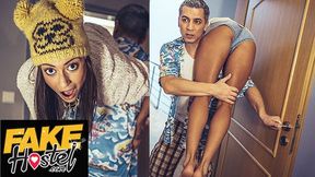 Dirty hostel shenanigans with a svelte Mauritian cutie and her dripping wet privates