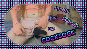 4k | Femboy cums in cocksock!
