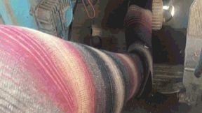 ORDER My legs in striped pantyhose stubbornly squeeze the pedals of the ZIL truck