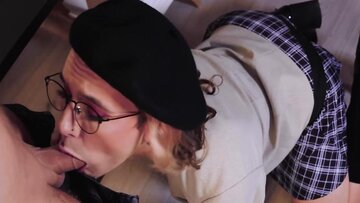 Stunning ladyboy art teacher Axelle Rose gets her