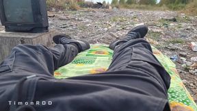 A homeless fellow found a masturbator in the rubbish and penetrated him rock rock-hard