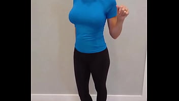 Black Yoga Pants &amp_ Blue Compression Shirt Try On