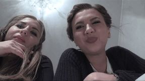 Amazing Pov!!! Clip 38-60-186Julia Me and my friend Betty You are on your knees in front of us, we put a collar on you and now we will humiliate and spit at you, a worm!