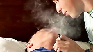 Devon and Hoyt Jaeger jerk off together and smoke cigars
