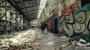 German BFFs Julia & Maria Risk Hot No-Condom Triplet FFM Sex In Abandoned Spot