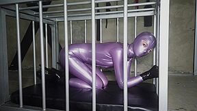 Purple Catsuit And Bondage