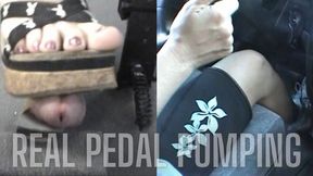 Gas Pedal Footjob Flooded By Wedge Sandals