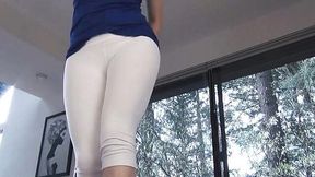 Pawg Goddess in Tight White Yoga Pants Ass Worship Tease