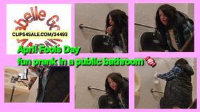 April Fools Day Fun Prank in a Public Bathroom - Bellyflops Jelly Belly Edition Pee Spit Eat Feed Flash And More