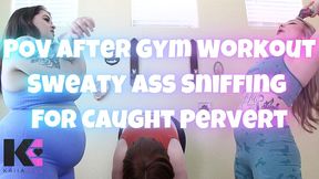 pov after gym workout sweaty ass sniffing for caught pervert