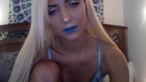 Blonde Hottie. Blue Lips