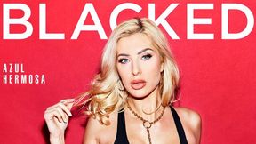 Black and white dick-riding with a curvy blonde Azul Hermosa