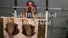 Niah Blindfolded in the STOCKS! " Yes,,omg YES!!"