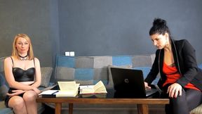 He fucks the blonde office assistant with his tiny dick