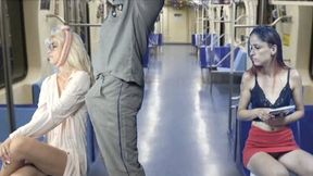 Train Pervert Rubs His Cock&#x1F346; On Public Women