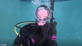 Scuba Bubble Blowing Cock-tease