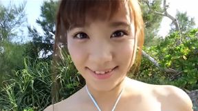 Japanese Babe Aya Hazuki Baring All in Skimpy Blue Bikini