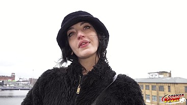 GERMAN SCOUT - Crazy Skinny Goth Girl Brisen love Rough Fuck at Porn Casting with Rimjob Squirting and Deepthroat