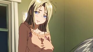 Hentai busty housewife helps horny guy to cum on her face