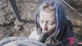 Tattoo Couple caught while wild ANAL public sex on a ruine
