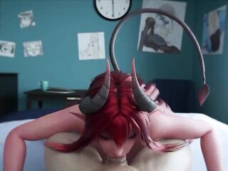 A Hot Redhead Succubus Shows Up in your couch POV CG Porn