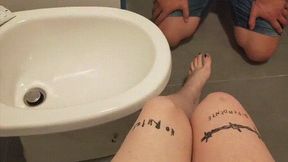 My Slave Is Washing My Dirty Feet With A Lot Of Soap