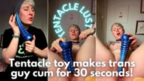 Tentacle Lust - tentacle toy makes trans guy cum for 30 seconds! Jaq Quicksilver - ftm, big clit, pussy, fantasy dildo, real orgasm - 1080p mp4