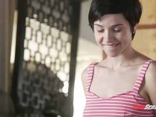 Cadey Mercury is a pretty brunette hair who loves to get new cum all over her face