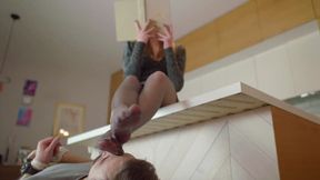 Slave Under Librarian Rose On Counter Top - Graphite Pantyhose