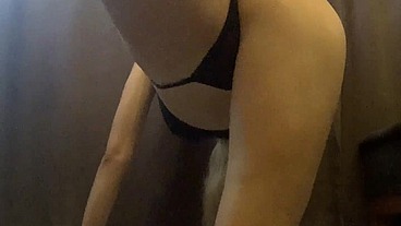 Playing sports from a sexy Blonde, bottom view