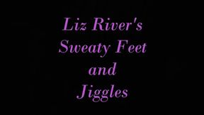 Liz River Sweaty Workout Feet and Jiggling