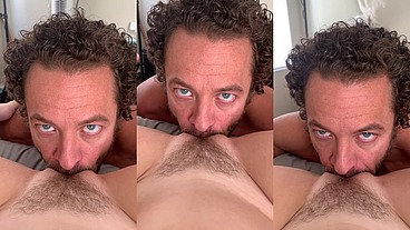 Pretty Hair Pussy Gets Eaten to Orgasm - Brad Newman