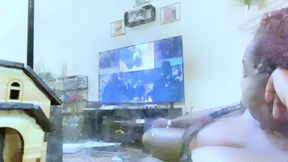 Tiny Human Watching TV with Giantess POV 4k
