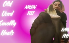 Lady Angela Old Smelly Heels Nylon Soles Nylon Feet MILF