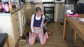 Smothered Under Her Blue White Polka Dot Panties