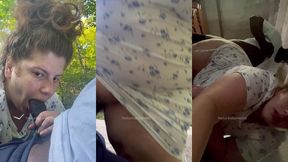 luxuriousbbws - bbw fucking in old house and sucking bbc by the pond
