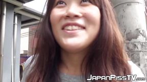 This shy girl needs to pee badly and brings a friend to record her while doing it outdoor