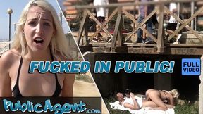 Blonde Beach Whore Gets XXXXXX Publicly in Tiny Bikini on Sizzling Hot Sands