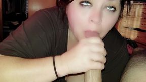 sexy bbw licks cum out of her hand - remaster