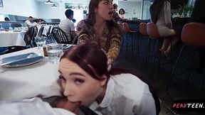 Horny Waitress Bangs My Brains Out at Restaurant, Boss Walks In