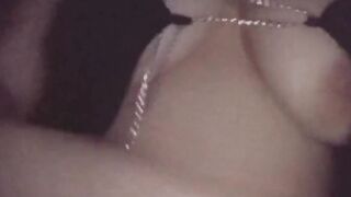 Nip slip teaser late night inside the woods