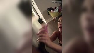 Older Scottish fiance blows strangers big black dick